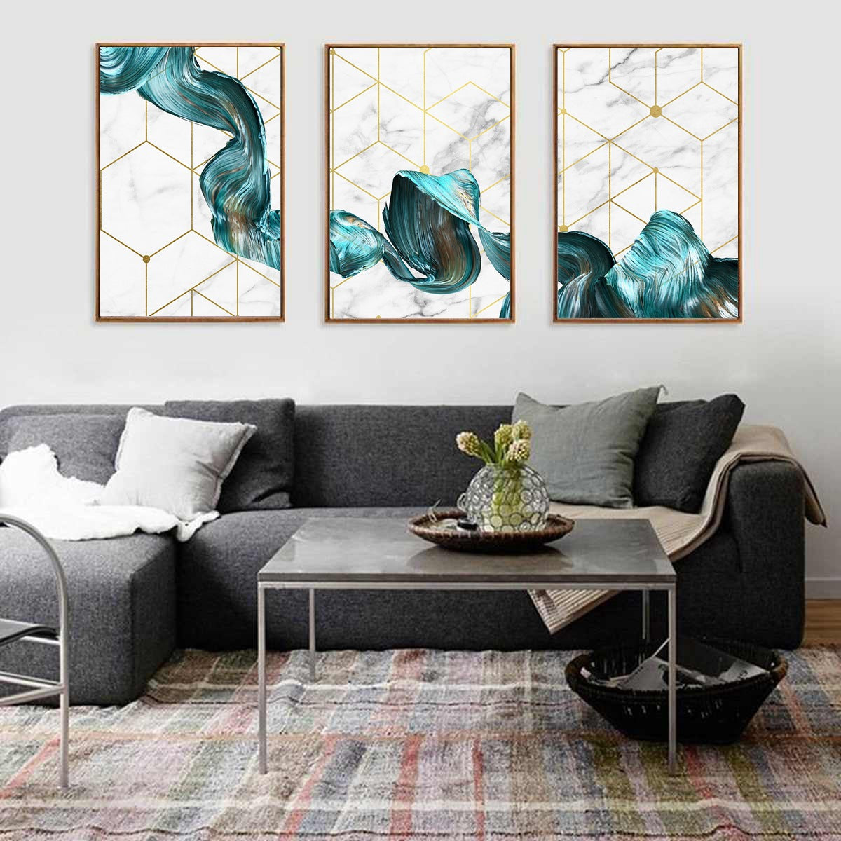 The Triptych | Modern Luxury 3-Panel Canvas Wall Art