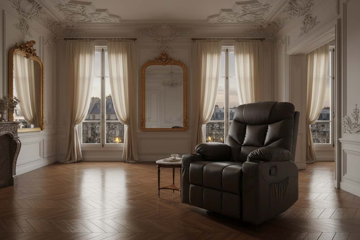 The Director | Cinema-Style Faux Leather Recliner Chair in Brown