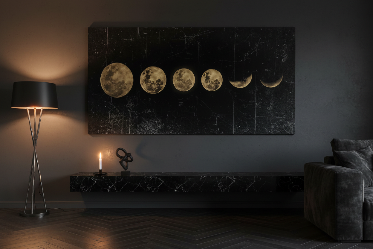 The Eclipse | Lunar Abstract Canvas Wall Art
