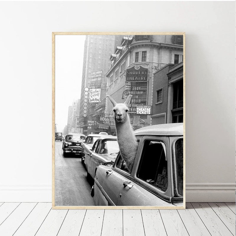 The Alpaca | Abstract Animal Canvas Wall Art