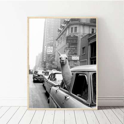 The Alpaca | Abstract Animal Canvas Wall Art