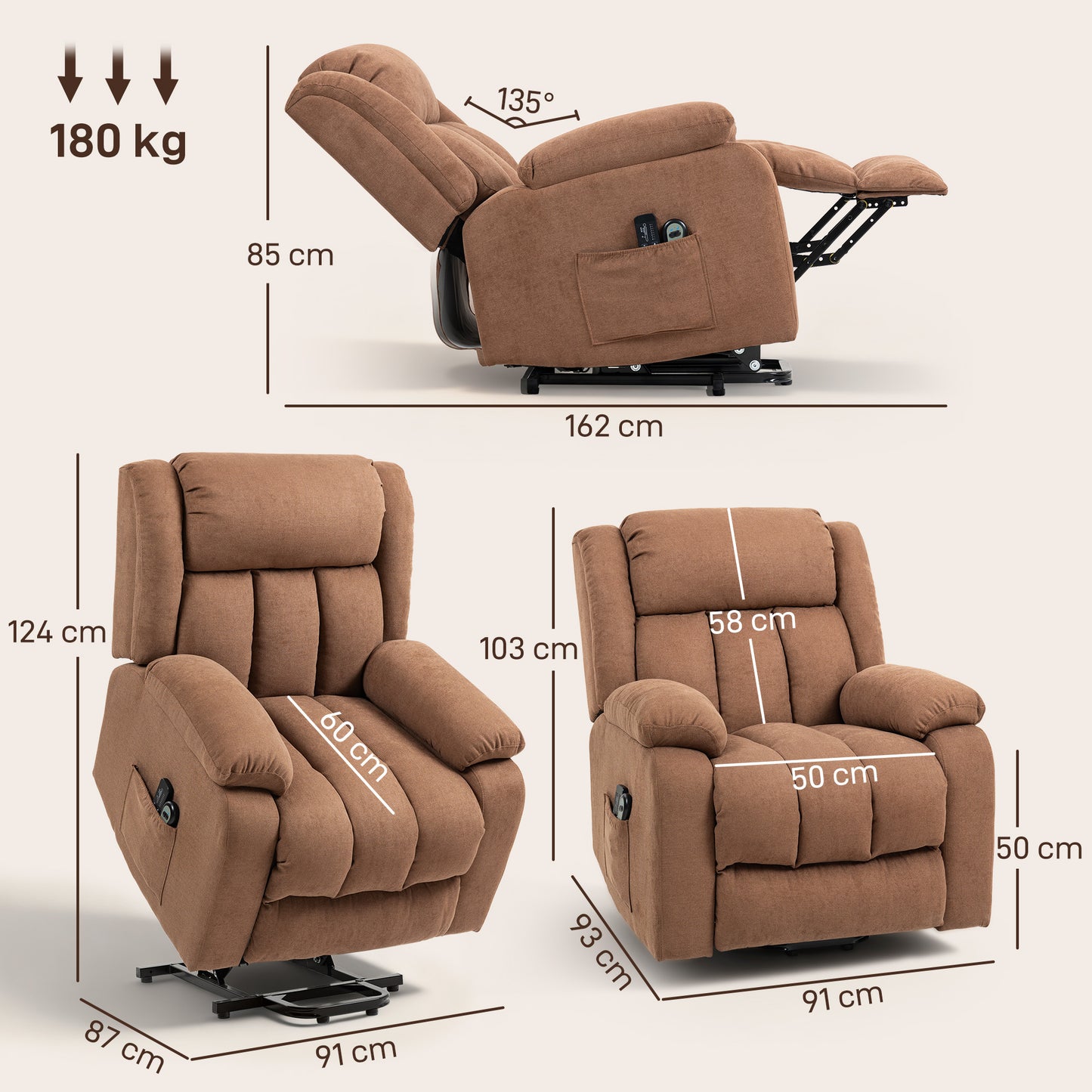 The Sovereign | Electric Power Lift Recliner with 8-Point Massage