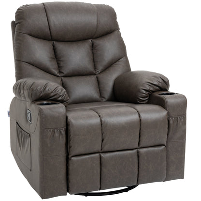 The Director | Cinema-Style Faux Leather Recliner Chair in Brown