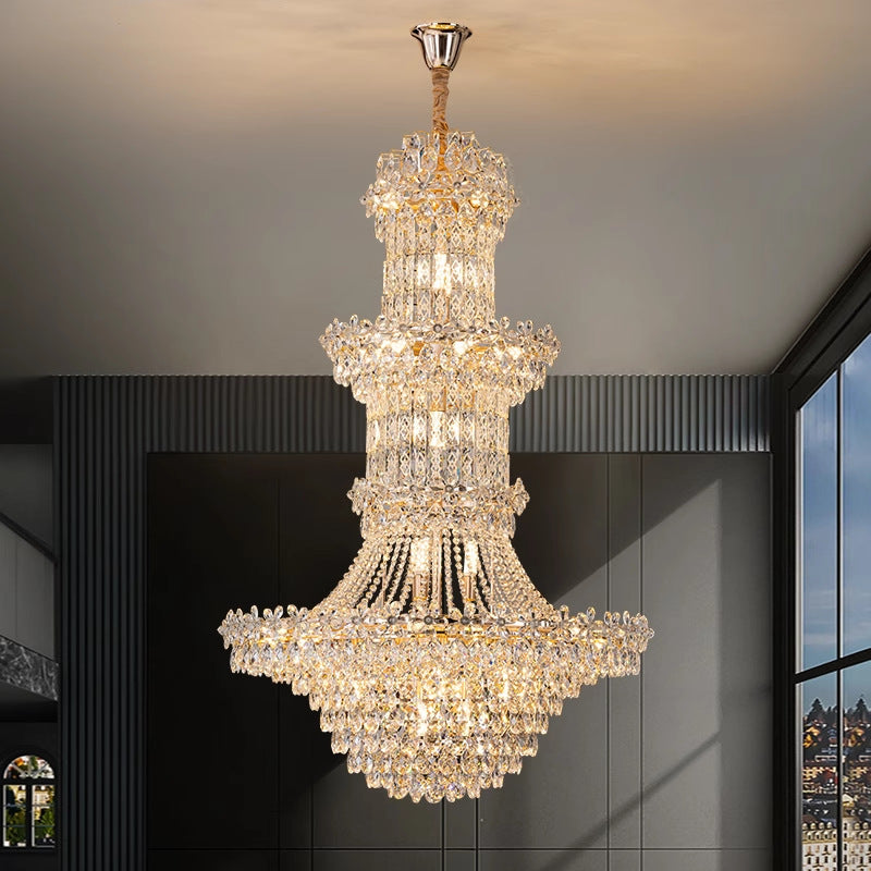 The Lumière Grande | Three-Layer European Crystal Chandelier