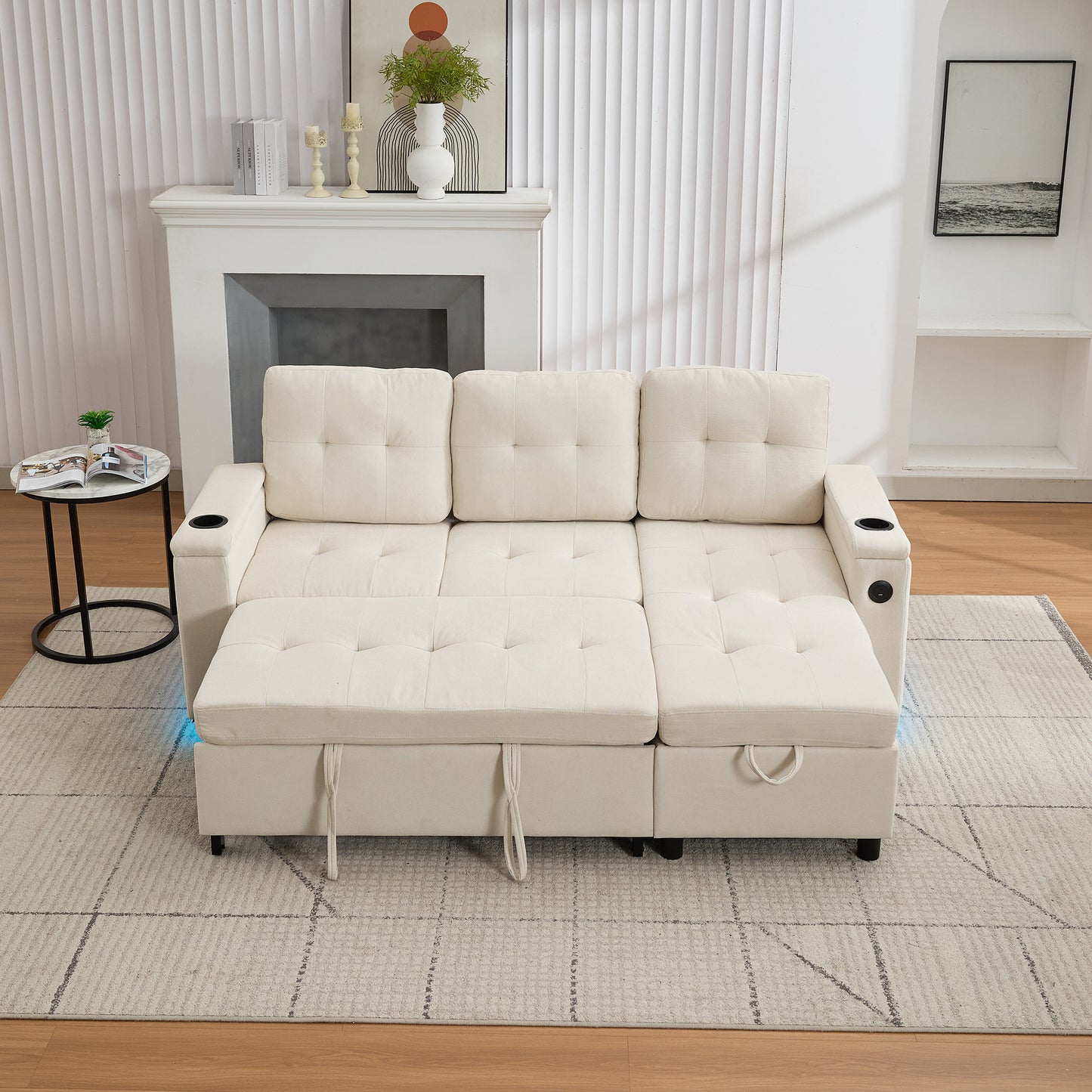 The Maison | LED Sofa Bed with USB Charging & Hidden Storage