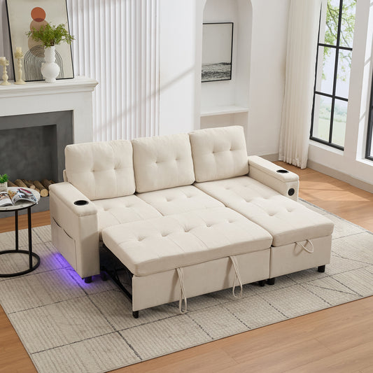 The Maison | LED Sofa Bed with USB Charging & Hidden Storage