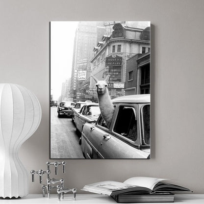 The Alpaca | Abstract Animal Canvas Wall Art