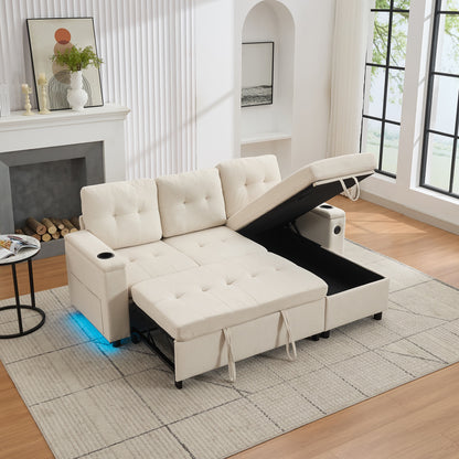 The Maison | LED Sofa Bed with USB Charging & Hidden Storage