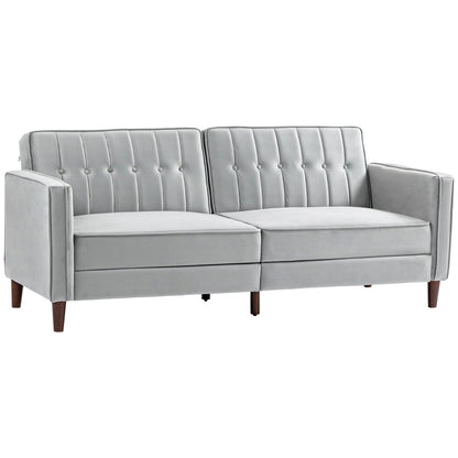 The Velour | Convertible Velvet Sofa Bed in Light Grey
