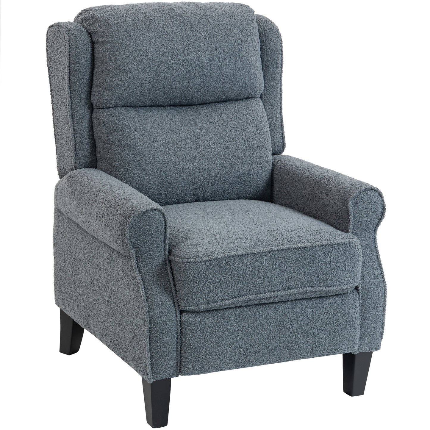 The Cloud | Teddy Fleece Recliner Armchair with Extended Leg Rest in Grey