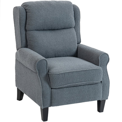 The Cloud | Teddy Fleece Recliner Armchair with Extended Leg Rest in Grey