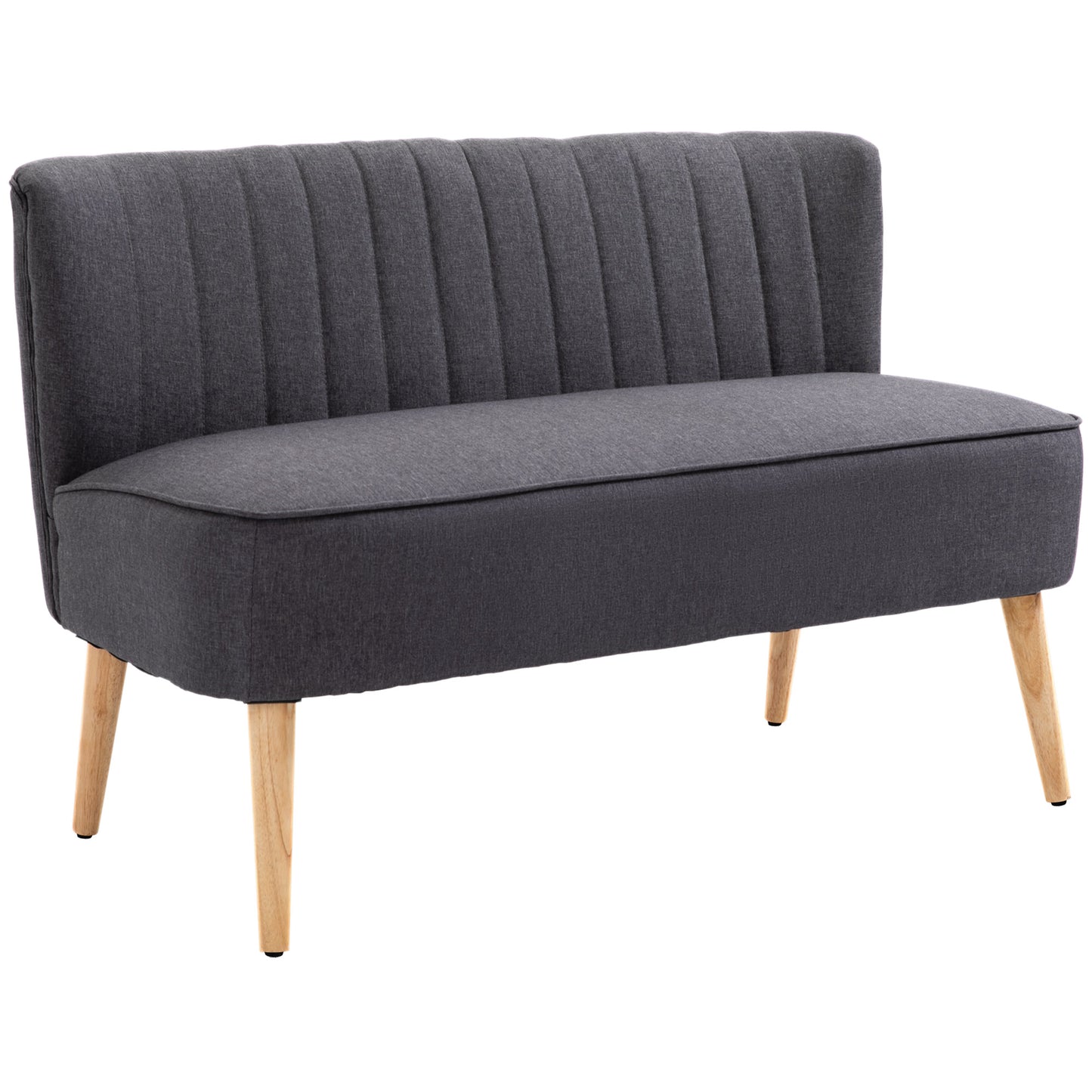 The Compact | 2-Seater Linen Sofa in Dark Grey