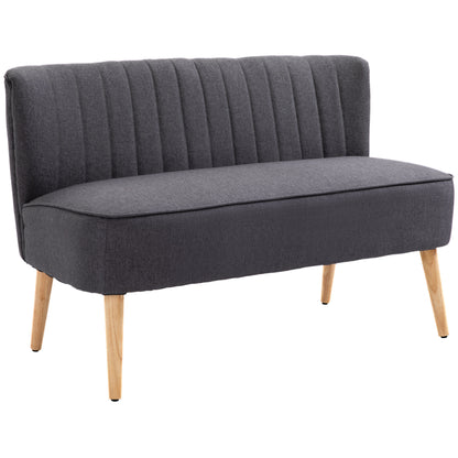The Compact | 2-Seater Linen Sofa in Dark Grey