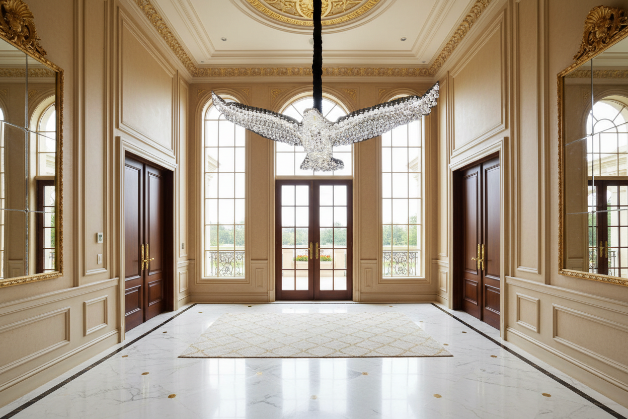 The Aquila | Sculptural Eagle Crystal Chandelier
