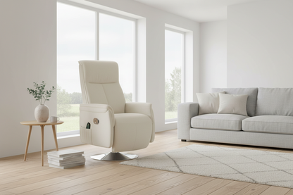 The Repose | 10-Point Massage Recliner Armchair in Cream