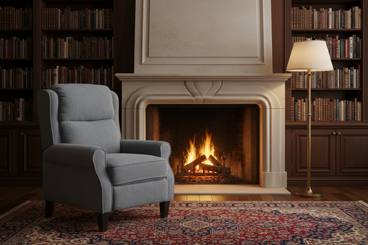 The Cloud | Teddy Fleece Recliner Armchair with Extended Leg Rest in Grey