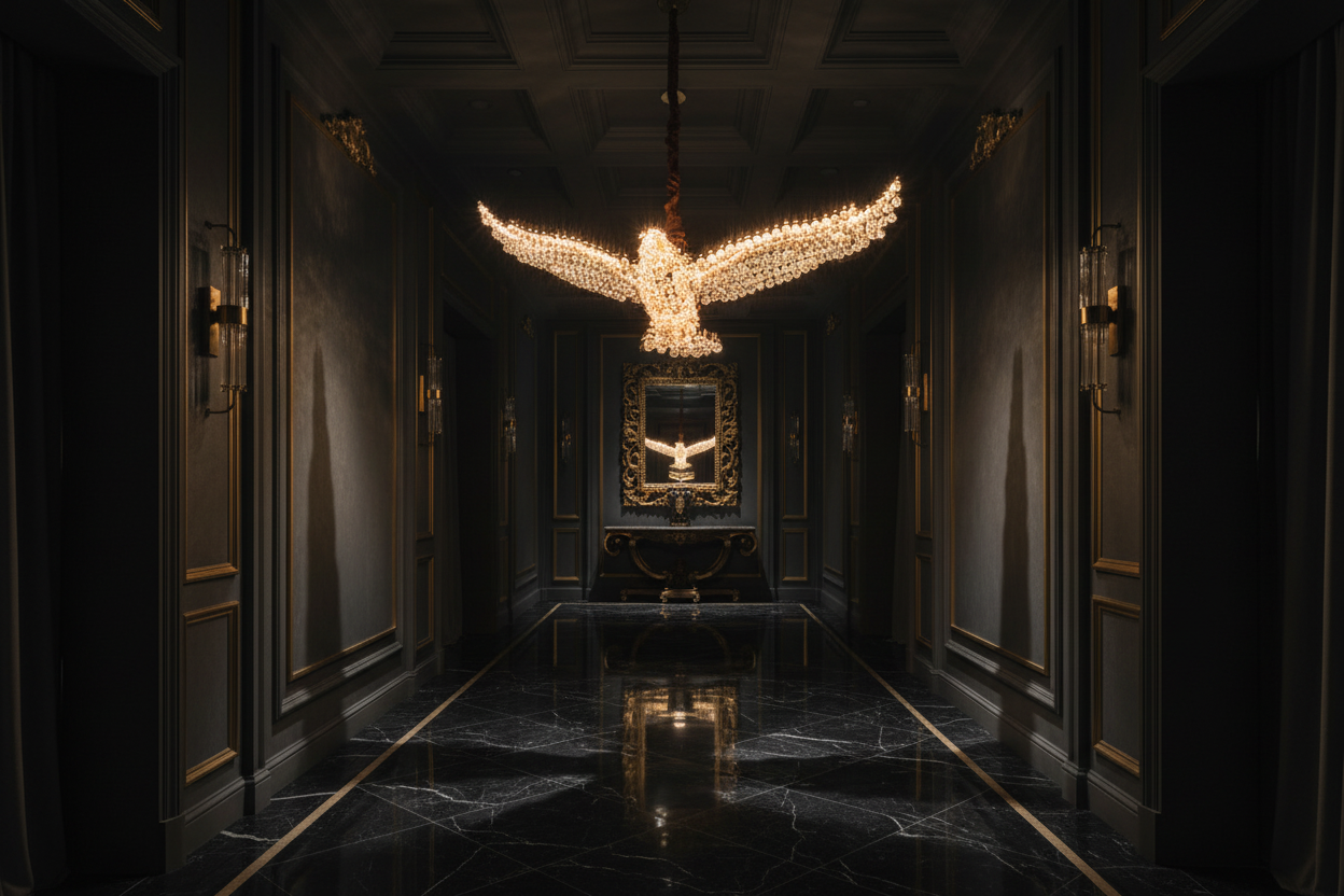 The Aquila | Sculptural Eagle Crystal Chandelier