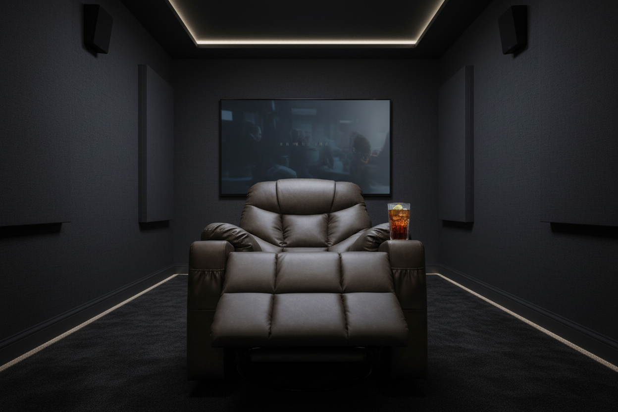 The Director | Cinema-Style Faux Leather Recliner Chair in Brown