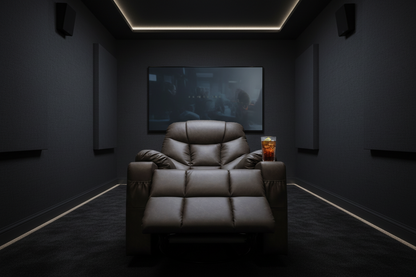 The Director | Cinema-Style Faux Leather Recliner Chair in Brown