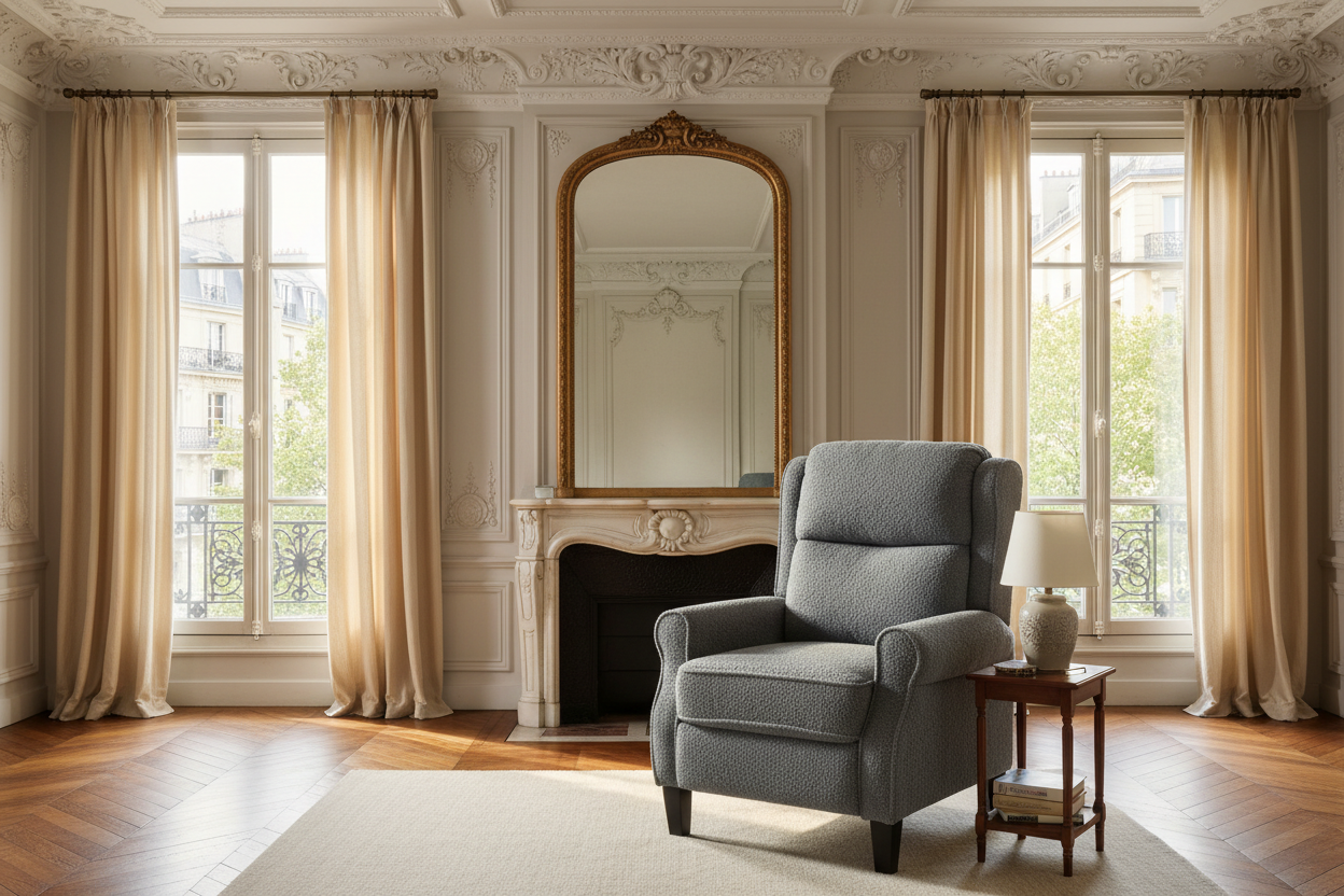The Cloud | Teddy Fleece Recliner Armchair with Extended Leg Rest in Grey