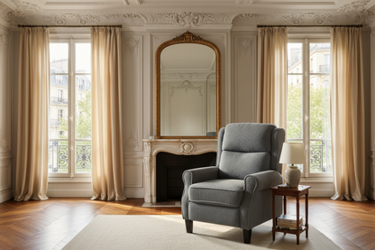 The Cloud | Teddy Fleece Recliner Armchair with Extended Leg Rest in Grey