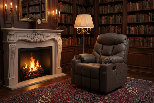 The Director | Cinema-Style Faux Leather Recliner Chair in Brown