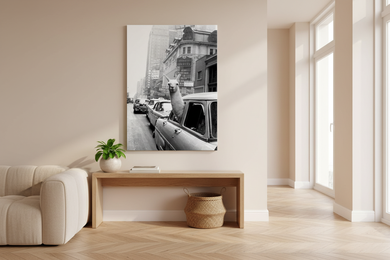 The Alpaca | Abstract Animal Canvas Wall Art