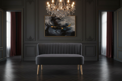 The Compact | 2-Seater Linen Sofa in Dark Grey