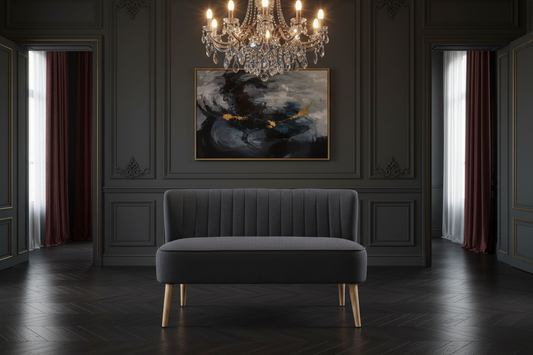 The Compact | 2-Seater Linen Sofa in Dark Grey