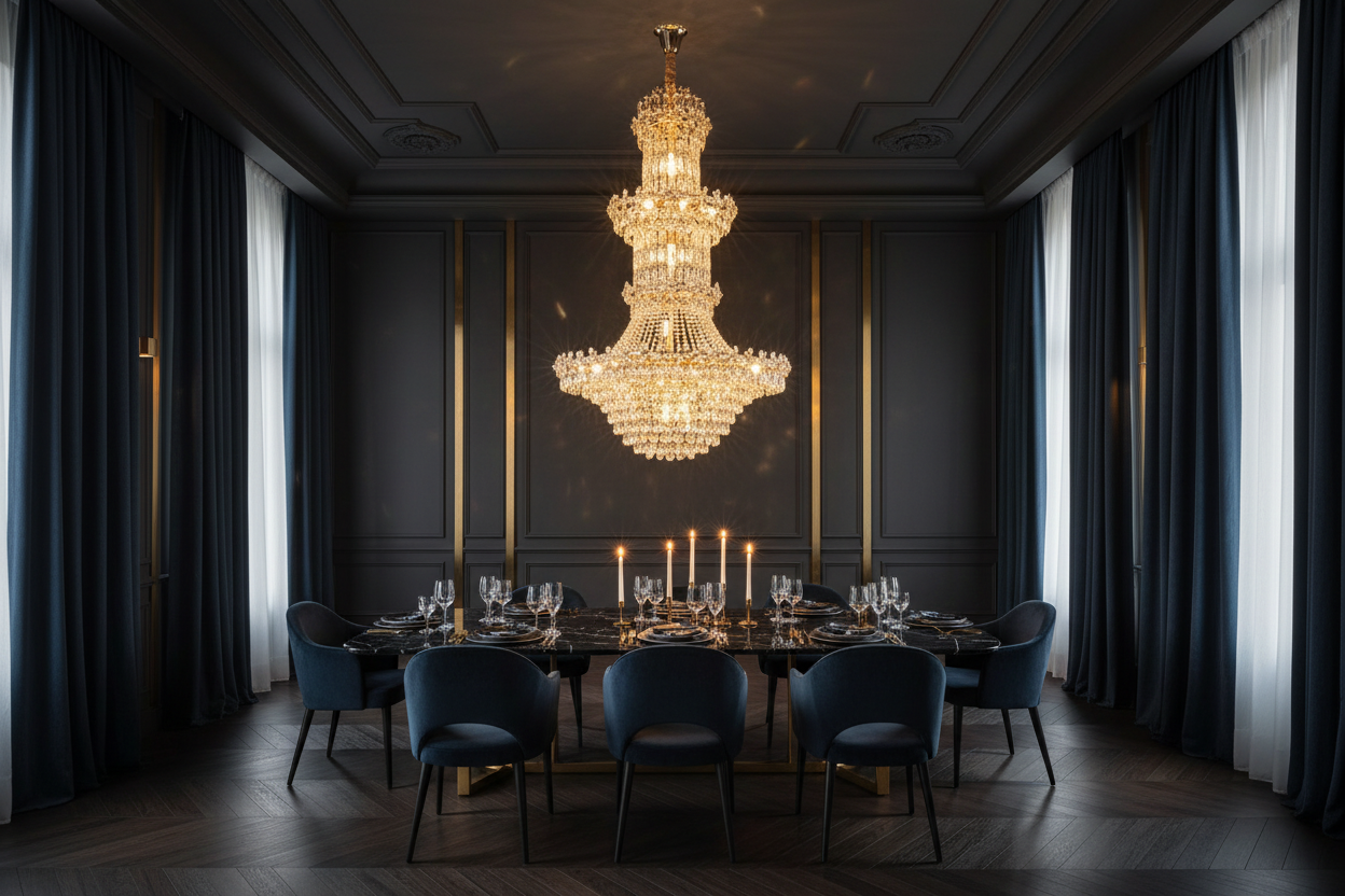 The Lumière Grande | Three-Layer European Crystal Chandelier