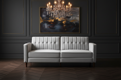 The Velour | Convertible Velvet Sofa Bed in Light Grey